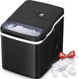 Máy làm đá viên Auseo Portable, One-Click Operation Ice Maker with Ice Scoop and Basket, for Kitchen/Office/Bar/Party