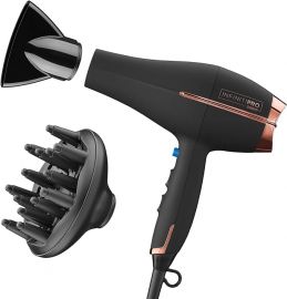 Máy sấy tóc INFINITIPRO BY CONAIR with Diffuser | AC Motor Pro Hair Dryer with Ceramic Technology | Includes Diffuser and Concentrator | Black | Packaging May Vary