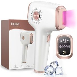 Máy triệt lông bằng tia laser INNZA, with Ice Cooling Care Function for Women Permanent,999,999 Flashes Painless IPL Hair Remover, Hair Removal Device for Armpits Legs Arms Bikini Line (1-White)