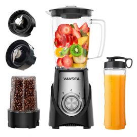 Máy xay sinh tố VAVSEA 1000W Smoothie Blender for Shakes and Smoothies, 3 IN1 Kitchen Personal Blenders and Grinder Combo for Protein Drinks, BPA-Free, 2 Speeds & Pulse