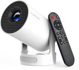 Magcubic Mini Projector with WiFi 6 and Bluetooth 5.4, máy chiếu di động hỗ trợ 4K, loa Soundbase 5W, tự động điều chỉnh Keystone dọc 180°, máy chiếu thông minh có thể xoay 180° cho rạp chiếu phim tại nhà ngoài trời HY300Pro+