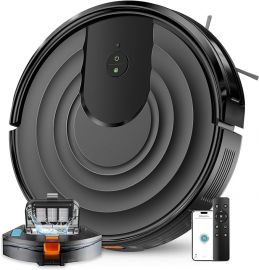 Robot Vacuum and Mop Combo, Robot hút bụi lực hút mạnh 5000Pa, thời gian chạy 130 phút, mỏng, ít tiếng ồn, tự động sạc, điều khiển bằng Wi-Fi/ứng dụng/Alexa, lý tưởng cho sàn cứng, thảm, lông thú cưng