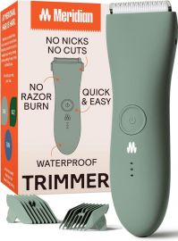 Máy tỉa lông toàn thân cho nam MERIDIAN, MERIDIAN The Trimmer Original - Body Hair Trimmer for Men, Electric Shaver for Pubic Hair, Chest, Legs & Bikini, Waterproof & Rechargeable, Sage