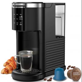 Moifoi Coffee Maker 2-in-1 Single Serve Coffee Machine, for K-Cup Coffee Capsule Pod, Ground Coffee Powder Brewer, Black