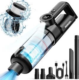 Handheld Vacuum Cordless - Máy hút bụi ô tô có động cơ không chổi than, sạc nhanh, lực hút mạnh 15000Pa có đèn LED, 2 bộ lọc, máy hút bụi cầm tay di động cho gia đình, ô tô và văn phòng