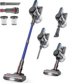 NADALY Cordless Vacuum Cleaner for Home, máy hút bụi cầm tay 8 trong 1 mạnh mẽ không dây với thời gian chạy 45 phút, chống rối, nhẹ, hộp chứa bụi 1,5 lít, máy hút bụi có thể sạc lại cho sàn gỗ cứng, thảm và lông thú cưng