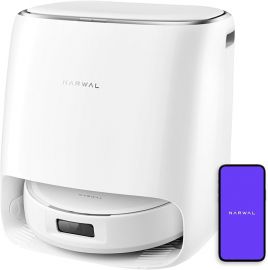 NARWAL Freo Pro Robot Vacuum and Mop Combo, robot lau nhà chống rối, lực hút mạnh 8500Pa, tự động đổ rác, tự động giặt cây lau nhà, tự động sấy khô, tránh chướng ngại vật, lý tưởng cho lông thú cưng và sàn cứng