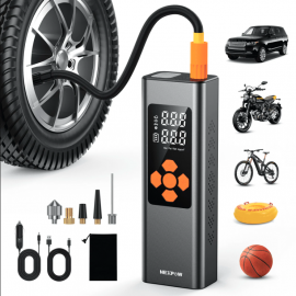Máy bơm lốp NEXPOW, NEXPOW Tire Inflator - Portable Air Compressor 150PSI - Air Pump for Car Tires with Digital Gauge, LED Light, for Car, Bike, Motorcycle, Balls