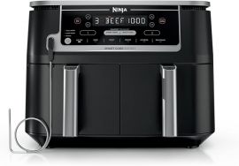 Ninja DZ550 Foodi 10 Quart 6-in-1 DualZone Smart XL Air Fryer with 2 Independent Baskets, Nhiệt kế Smart Cook cho độ chín hoàn hảo, Nấu ăn phù hợp & Hoàn thiện thông minh để quay, sấy khô & hơn thế nữa, Màu xám