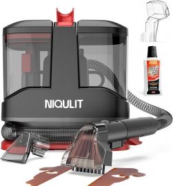 Portable Carpet and Upholstery Cleaner, Máy làm sạch vết bẩn 15Kpa cho thú cưng, Máy tẩy vết bẩn cho ghế sofa, thảm trải sàn, ghế dài và ô tô, Máy giặt thảm có đầu chổi kép và hệ thống tự làm sạch