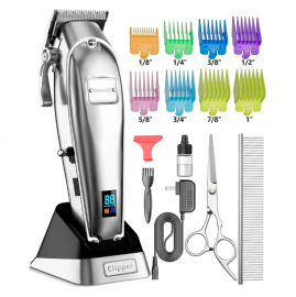 Bộ tông đơ cắt lông chuyên nghiệp cho chó Oneisall, Oneisall Professional Dog Grooming Clippers Kit, 2 Speed Heavy Duty Cordless Hair Shears Trimmers for Thick Heavy Coats,with Metal Blade for Dogs Cats Animals, All Metal Design Pet Clippers Electric