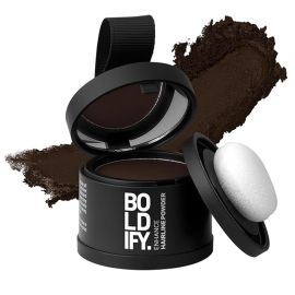 Phấn phủ đen chân tóc BOLDIFY Hairline, Root Touch Up Hair Powder, Hair Toppers for Women & Men, Hair Fibers for Thinning Hair, Root Cover Up, Stain-Proof 48 Hour Formula (Dark Brown)