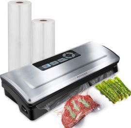 Precision Vacuum Sealer Machine, Máy hút chân không thực phẩm chuyên nghiệp mạnh mẽ, 8 chế độ cài đặt dễ dàng trong 1, 4 chế độ thực phẩm, Khô & Ẩm & Mềm & Tinh tế với Bộ khởi động, Thiết kế nhỏ gọn (Màu bạc)