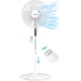 Quạt đứng Ifanze,  16" Adjustable Oscillating DC Standing Fan with Remote, 3 Speeds, Less Noise Cooling Fan, White