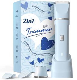 Máy cạo râu điện Risina, Electric Shaver for Women - Body Hair Trimmer Shaver for Women's Grooming, Wet & Dry Use Groomer, Dusk Razor for Women, Ladies Electric Razors for Legs, Female Trimmer for Private Area, Blue