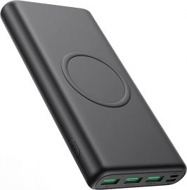 Sạc dự phòng không dây Power Bank, 33800mAh 15W Fast Wireless Charging 25W PD QC 4.0 USB-C Power Bank, 5 Output & Dual Input External Battery Pack Compatible with iPhone 15/14/13/12/11,Android etc