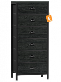 Tủ quần áo cao Furnulem có 6 ngăn kéo, bàn đầu giường dọc và tủ quần áo cho phòng ngủ, tủ đầu giường ký túc xá có tháp lưu trữ màu đen với ngăn kéo vải, đồ nội thất trong phòng khách, tủ quần áo, hành lang