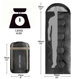 Túi ngủ MOONCAST 0 ºC, Compression Sack Portable and Lightweight for Camping, Dark Gray