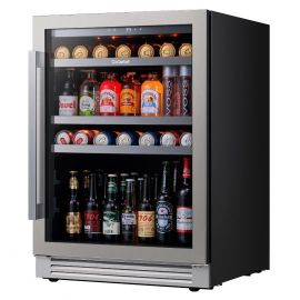 Tủ lạnh mini Ca'Lefort 24inch, 140 Cans Beer Fridge Beverage Cooler with Stainless Steel Glass Door