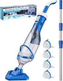 Cordless Pool Vacuum with Telescopic Pole, lực hút mạnh 18,5 GPM, công nghệ siêu nạp 1,5 giờ, máy hút bụi hồ bơi cầm tay có thể sạc lại dành cho hồ bơi trên mặt đất/dưới mặt đất, bồn tắm nước nóng, spa