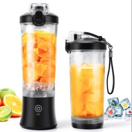 TINANA Portable Blender, USB Rechargeable with 600 ML Personal Juicer Cup, Household Fruit Mixer for Shakes and Smoothies, Ideal for Travel, Home and Office-Black