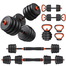 Tạ tay điều chỉnh UPGO, UPGO Adjustable Dumbbells, 70lbs Free Weight Set with Connector, 6 in1 Dumbbells Set as Barbell, Kettlebells, Push up Stand, Fitness Exercises for Home Gym Suitable Men/Women