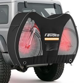 Favoto Bike Cover for Transport on Rack - Vỏ bọc giá đỡ xe đạp chống thấm nước trên Hitch Travel 600D Oxford chịu lực cao, có dải phản quang, chống gió, chống bụi, chống nắng, chống mưa