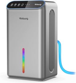 Dehumidifiers for Home (Bình chứa nước 85 OZ, 800 ft vuông) Máy hút ẩm nhỏ gọn, êm ái cho phòng ngủ tầng hầm, phòng tắm, có ống xả, hẹn giờ 3 cấp, chế độ ngủ, tự động tắt, đèn nền 7 màu