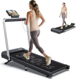 WELLFIT Folding Treadmills with 10% Incline, tấm lót đi bộ dưới bàn chịu được trọng lượng 360 pound, máy chạy bộ cho văn phòng tại nhà có tay cầm, máy chạy bộ thông minh 3 trong 1 hoạt động với KINOMAP không cần lắp ráp dễ di chuyển