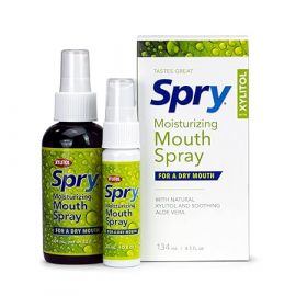 Xịt thơm miệng Spry Xylitol Moisturizing Bad, Bad Breath Treatment Oral Breath Spray with Natural Spearmint, 4.5 fl.oz (Pack of 1)