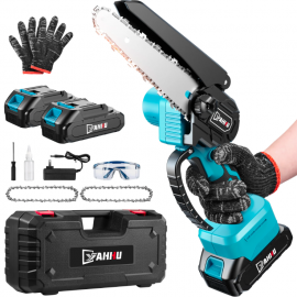 Cưa xích mini YAHHU, YAHHU 6 inch Mini Chainsaw, Portable Electric Cordless Chainsaw Set,Battery Powered,Small Handheld Chain Saws Pruning for Tree Branches