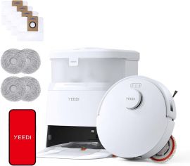Yeedi M12 Ultra Plus Robot Vacuum and Mop, Lực hút mạnh 11800Pa, Công nghệ ZeroTangle, Lau nhà sâu TruEdge, Giặt/Sấy tự động, Lau nhà tự động nâng, Trạm Omni mini, Màu trắng
